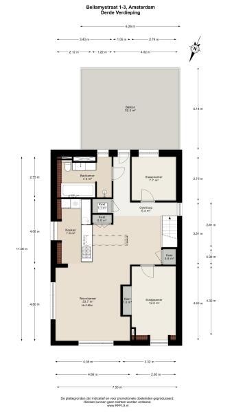 Floor Plan 3 - Bellamystraat 1 3