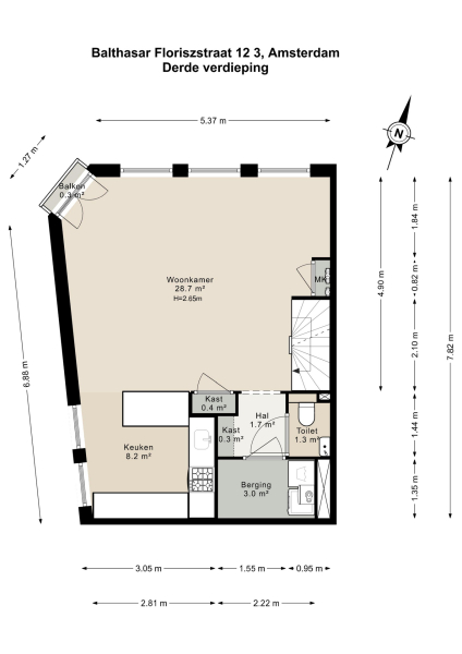 Floor Plan 1 - Balthasar Floriszstraat 12 3